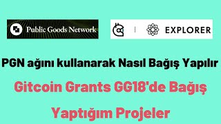 PGN ağını kullanarak Nasıl Bağış Yapılır (Gitcoin Grants GG18'de Bağış Yaptığım Projeler )