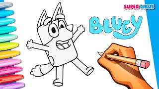 Como Dibujar y Pintar a BLUEY Facil paso a paso | How to Draw and Paint BLUEY Easy Step by Step