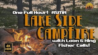 SOLO Lakeside Camping Campfire (Bronco Overland) Loon Calls 4K HDR #asmr #asmrfire