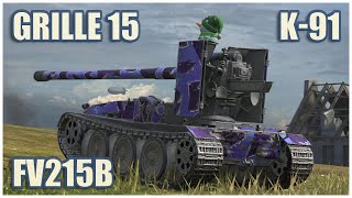 Grille 15, FV215b & K-91 • WoT Blitz Gameplay