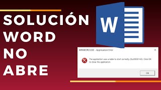 ❌ SOLUCIONAR Error Microsoft WORD - reparar word-0xc0000142-word no funciona-NO ABRE-OFFICE 365