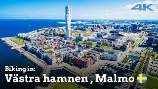 Biking in Västra hamnen, Malmo, Sweden