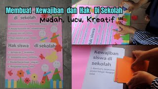 Membuat Kewajiban dan Hak di Sekolah || Dekorasi kelas mudah