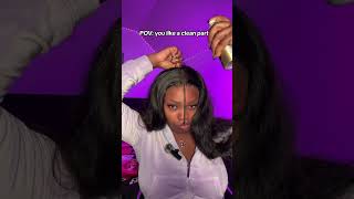 Watch me doing a clean middle part  #premierlacewigs