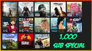 Playing some games! GTA Dying Light 2 and more. 1,000 sub special