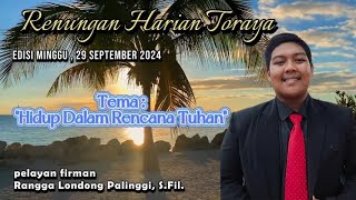 Renungan Harian Toraya | Minggu, 29 September 2024