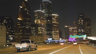 Houston Night Drive | Drive ASMR | Houston City Drive | Downtown Houston, Texas | 4K 60P HDR