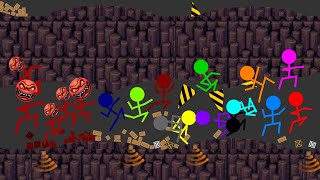 Escape the Zombie  -  Survival Stickman Race in Algodoo #escape #zombiesurvival #stickman