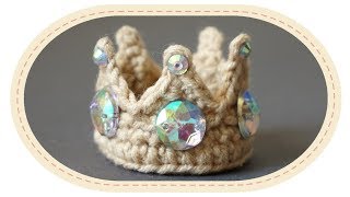 Корона для игрушки крючком. Crochet crown for a toy.