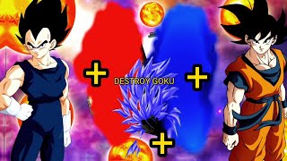 vegeta + red aura + blue aura 5 + ssj 3 blue + goku + #dbs #dbz #dragonball #anime #fusion #modeb