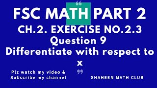 FSC MATH PART 2 CH 2 EXPERICSE NO 2 3 Q NO 9