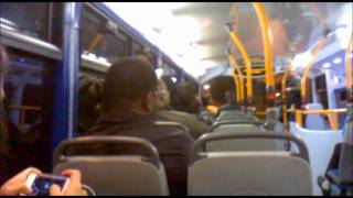 London Bus Drunk Gaddafi Supporter - Ends in Fight!