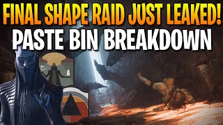 FINAL SHAPE RAID DETAILS JUST LEAKED! Did this Pastebin Just Predict Destiny 2's Future?!!