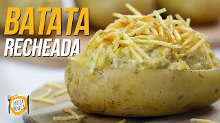 Batata Recheada de Forno - Receita simples e Deliciosa com Frango!