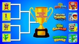 Talking Tom Hero Dash vs Tom Gold Run vs Subway Surf vs Gummy Bear Tournament 🔥 Battle Part #1