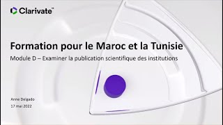 Examiner la publication scientifique des institutions