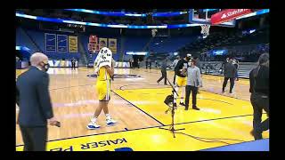 Splash bros. Klay interviewed Steph post Warriors vs Pistons.