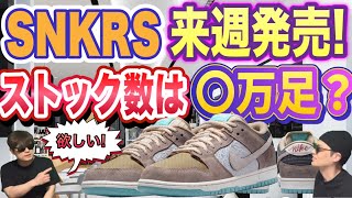 SNKRS発売！ストック数は？ナイキ SB ダンク・ロー "ビッグ・マネー・セービング Nike SB Dunk Low “Big Money Savings”FZ3129-200 travis sc