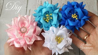 Пушистые цветы из лент 🌸 Канзаши 🌸 DIY 🌸 Ribbon flowers 🌸 Svetlana Zolotareva