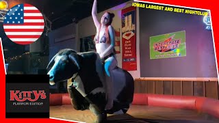 BIKINI BULL RIDING! LADY BULL RIDER ON MRBEAST AT MISS KITTYS