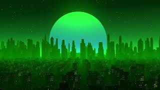 Screensaver Sinth City Green - Looped Animation Background