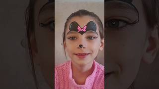 MAQUIAGEM DA MINNIE - Pintura facial fácil de fazer! #shorts #minnie