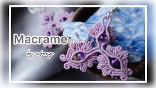 Macrame by Afeng: 2023-10｜Macrame Tutorial｜Macrame Earrings｜编绳｜DIY｜