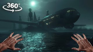 360° Plane Crash to Slenderman Island and with Zombie Ship VR 360 Video  Horror 4K Ultra HD