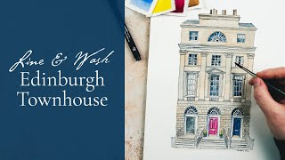 Sketching an Edinburgh Town House | Line and Wash Watercolour