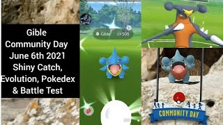 Pokemon GO Gible Community Day- Shiny Catch, Evolution Pokedex & Battle Test!