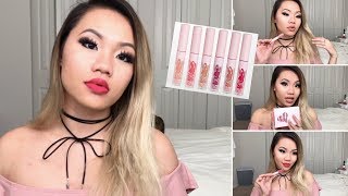 Kylie Cosmetics Mini Velvet Liquid Lipsticks Review, Lip Swatches, Comparisons, & My Cat