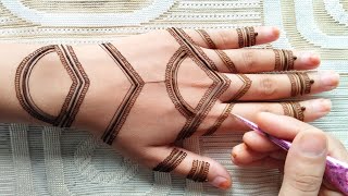 Easy Karwa Chauth Special back hand mehndi design | Stylish mehndi design | Simple mehndi design