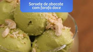 Receita de Sorvete de abacate com farofa doce - Receita de Verão.