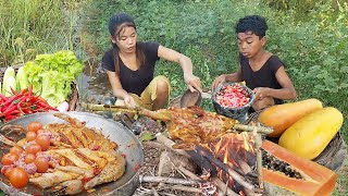 Special Cooking Duck Spicy Recipe and Eating Delicious for jungle yummy food