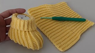 Çok Kolay Tığ işi Bebek Patiği Örgü Modelleri -  Very Beatiful Crochet Baby Booties for Beginners