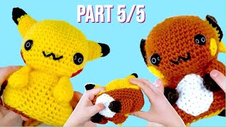 Reversible Crochet Pikachu & Raichu Plushie (Part 5/5: Assembly)