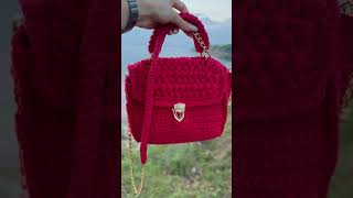 Red Crochet crossbody purse