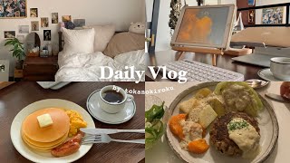 Cooking at home! productive weekly vlog🥞｜dinner idea, pancake, Japanese meal, editing, home cafe🏠