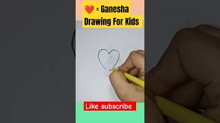 GANESHA Ji Drawing with ♥ heart,Ganpati Bappa Drawing #shorts #viralvideo #trending #ganeshchaturthi