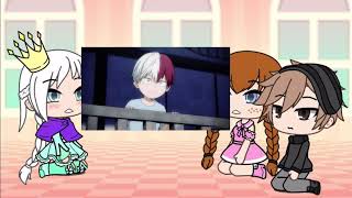 Elsa, Anna, and kristoph react to todoroki (weak)