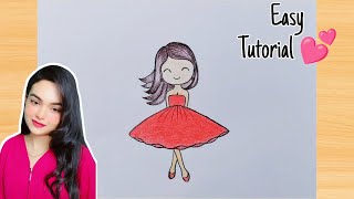 How to Draw a Barbie Doll | How to Draw a Cute Girl Step by Step