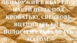 Обнаружив в квартире Насти пыль под кроватью, свекровь вцепилась ей в волосы и стала орать матом.