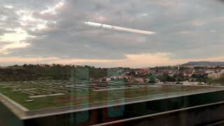 R11 Schusterbahn über Münster Viadukt beim Sonnenuntergang