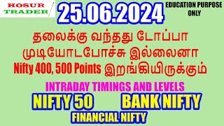 Nifty Bank Nifty Prediction for Tomorrow in Tamil 25.06.2024 | Options Intraday Trading Analysis