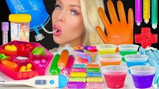 ASMR RAINBOW DESSERTS MUKBANG, JELLO SHOTS, EDIBLE CAPSULE, PILL BOX, EDIBLE BLOOD JELLY 먹방