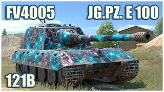 Jagdpanzer E 100, FV4005 & 121B • WoT Blitz Gameplay