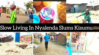 [SLOW LIVING IN NYALENDA SLUMS KISUMU ] | Fetching water,Washing Utensils | Buying painkiller.