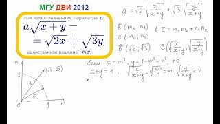 Параметр, Уравнение с квадратным корнем, МГУ ДВИ 2020, Математика, ЕГЭ, ДВИ, Олимпиады