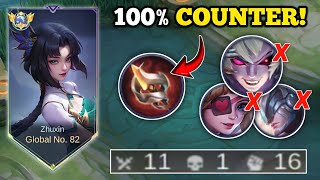 11 KILLS, 16 ASSISTS!‼️ | ZHUXIN BEST BUILD AND EMBLEM AGAINST LIFESTEAL HEROES! -MLBB🔥