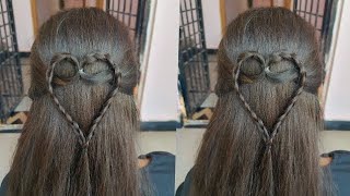 Simple Unique Hairstyle for College Girls_ Beautiful Braid hairstyle tutorial for begginers #hair